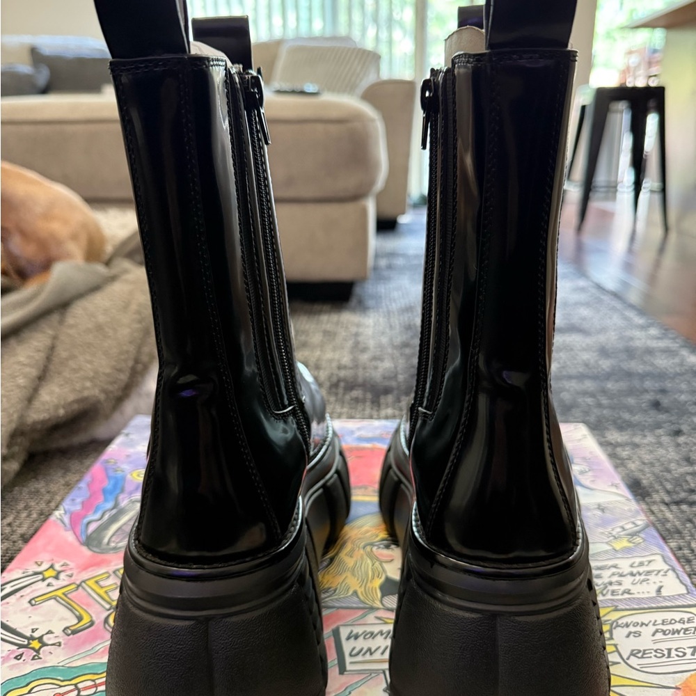 Jeffrey Campbell Stomped Platform Boots Black - Picture 8 of 13